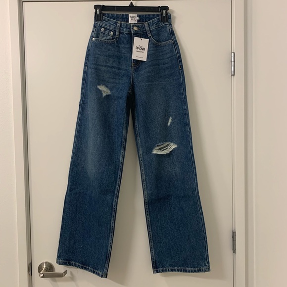 New with tags Princess Polly straight leg denim jeans size 0 waist 24 - Picture 3 of 4